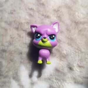 Littlest Pet Shop Kendall Mann Dog #4147 Purple Green Mini Figure Pet Fest